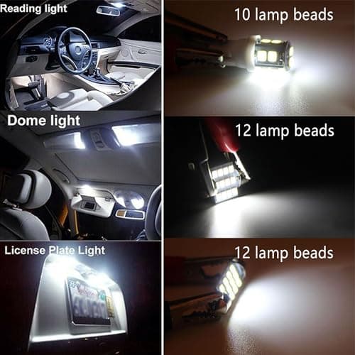 20PCS Soft Bright Car Interior Lights,Multiple Colors LED Bulbs,Automotive Replacement Lighting Products,Multifunctional Dome Lights/License Plate Lights/Trunk Lights/Map Lights (Red) — view 3