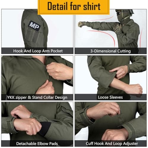 IDOGEAR Men G3 Assault Combat Uniform Set with Knee Pad and Elbow Pads camo Camouflage BDU Tacti Airsoft Paintball Gear — view 4