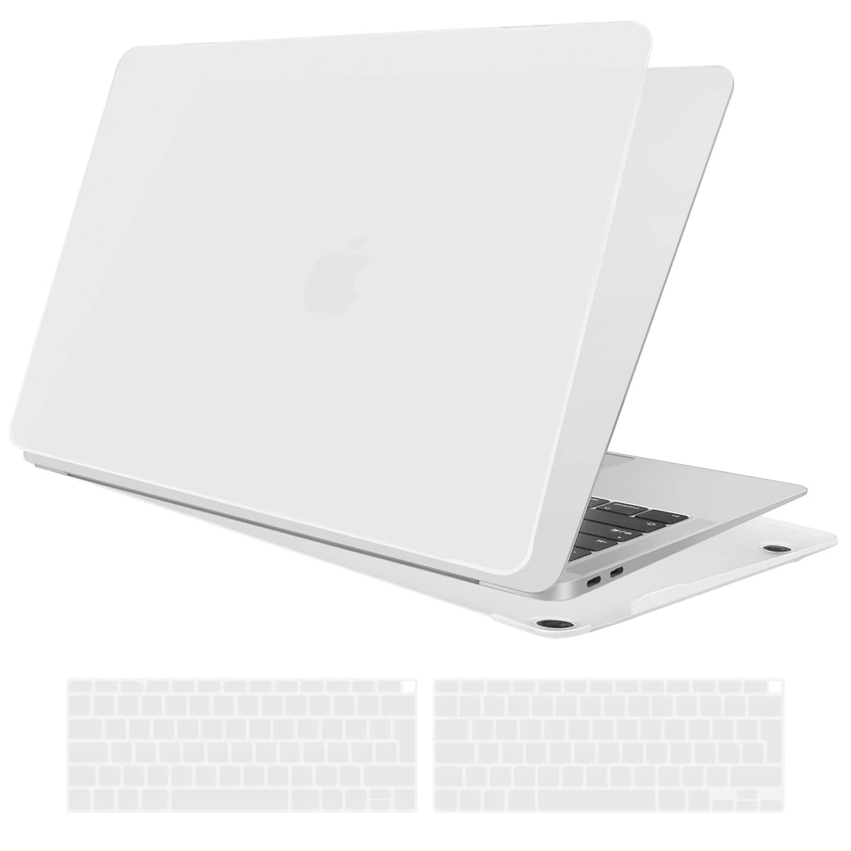 TECOOL Case compatible with MacBook Air M1 & MacBook Air 13 inch Retina 2020 2019 2018 (A2337 A2179 A1932), Plastic Snap On Hard Shell Cover & UK EU Keyboard Protector, Crystal Clear (Glossy) — view 45