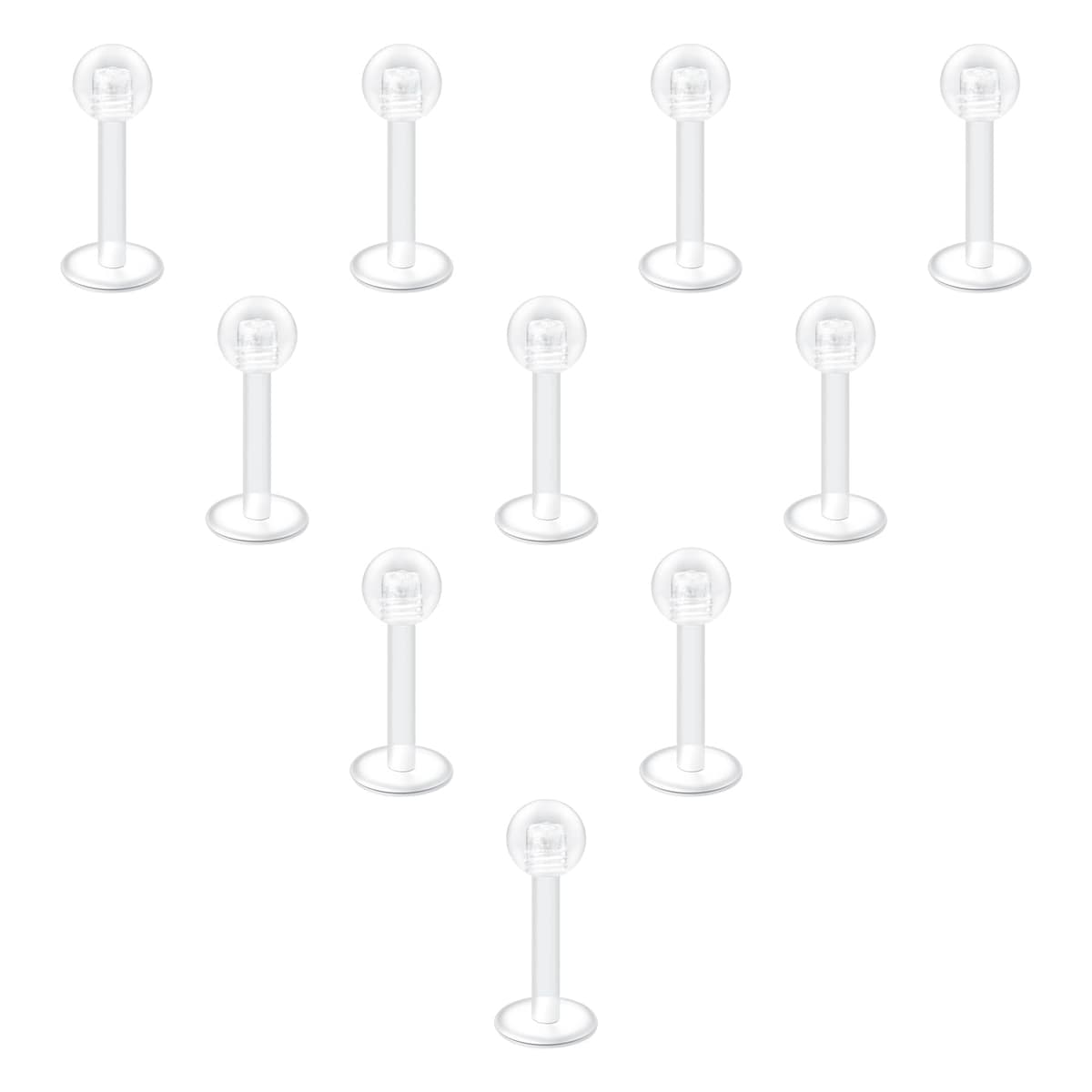 Piercing Retainer Set Clear Septum Ring Plastic Nose Studs Eyebrow Lip Labret Stud Septum Hoops Cartilage Industrial Tragus Earring Retainer For Surgery — view 4