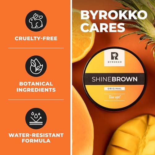 BYROKKO Shine Brown Tanning Accelerator Lotion - Indoor & Outdoor Fast Dark Tan Cream with Bronzer - Natural Botanical Oils for Face & Body - Water Resistant Formula - 7.1 Fl Oz Original — view 7