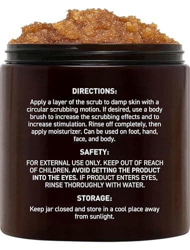 Brooklyn Botany Brown Sugar Body Scrub - Moisturizing and Exfoliating Body, Face, Hand, Foot Scrub - Fights Acne, Fine Lines & Wrinkles, Great Gifts For Women & Men - 10 oz