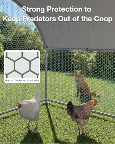 JFHID Metal Chicken Coop, 19.5 x 10 x 6.4 FT Extra Large Chicken Run Enclosure with Cover, Walk-in Chicken Pen for Outdoor Backyard and Farm, Poultry Cage Suitable for 15–20 Chickens, Dome Roof — view 5