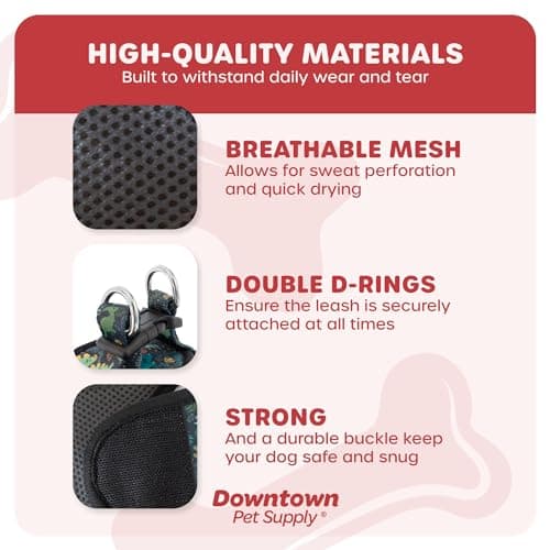Downtown Pet Supply Step in Dog Harness No Pull, X-Large, Dinosaur - Adjustable Harness with Padded Mesh Fabric and Reflective Trim - Buckle Strap Harness for Dogs — view 4