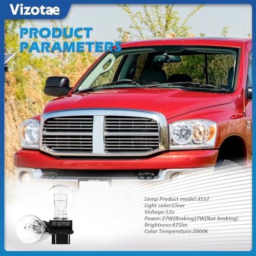 Vizotae 2PCS 3157 P27/7W 12V Mini Bulb Car Turn Signal Halogen Light Bulbs