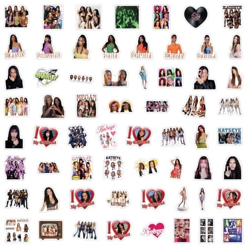 120pcs KATSEYE Music Decals for Laptop,Phone Case,Helmet,Water Bottle,Travel Case, Guitar,Waterproof PVC Movie Stickers for Tenns and Adults — view 3