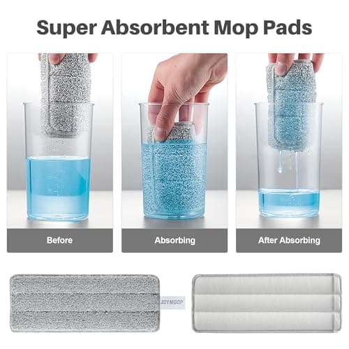 JOYMOOP Hands Free Flat Floor Mop and Bucket with Wringer Set, 3 Washable Microfiber Mops, Wet and Dry Use, Floor Cleaning System — view 4