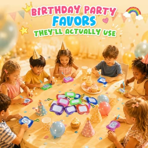 6 Pack Mini Magnetic Drawing Board for Kids, Erasable Keychain Doodle Board — view 3