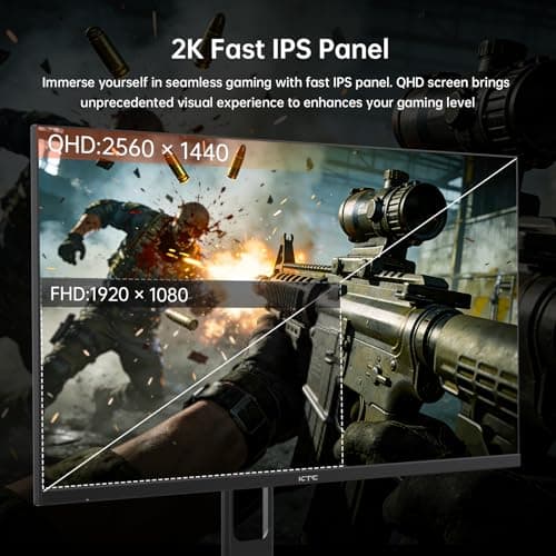 KTC 27 Inch QHD Gaming Monitor, 2K 200Hz Up to 210Hz 1ms Fast IPS Computer Monitor, HDR400, 1440P with Adaptive Sync, Built-in Speakers, Tilt Adjustment, HDMI Displayport, VESA Compatible, H27T22C-3 — view 2