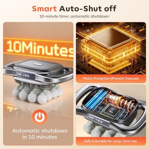 16-Head Electric Massage Gun, Deep Tissue Muscle Massager for Back Neck Shoulder Pain Relief, Rechargeable Handheld Massager for Office Gym Home (Gray) — view 5