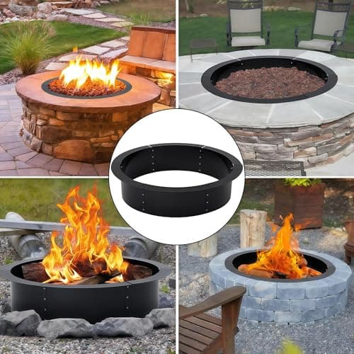 Garvee 36 in Smokeless Fire Pit Ring with Easy 8-Piece Iron Sheet Assembly, Optimized Ventilation for Full Wood Combustion, Weather-Resistant Painted Steel, Above-Ground or Underground for Camping, Ga — view 3