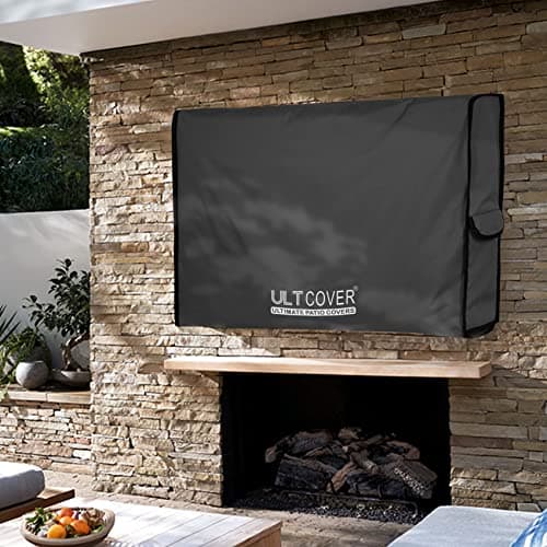 ULTCOVER Waterproof Outdoor TV Cover for 28-32 inch Outside Flat Screen Televisions with Mounts and Stands, Black — view 6