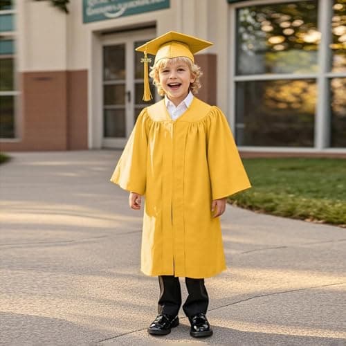 Kids Graduation Cap and Gown 2026 Kindergarten Set Homeschool Boys Girls Toddler Academic Bachelor Costume