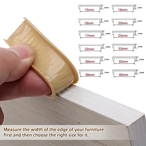 U-Shape Edge Banding, 16.4ft Self Adhesive Veneer Edging,TPE Flexible Furniture Edge Protector for Cabinet Repair Furniture Restoration (32MM, White) — view 2
