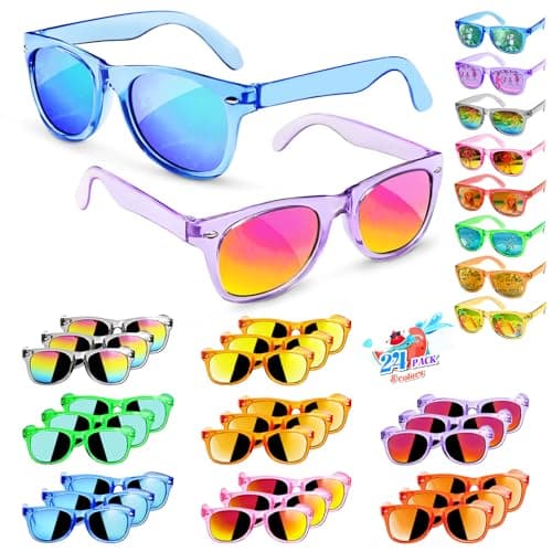 Kids Sunglasses Party Favors - 24 Packs UV400 Protection Sunglasses Bulk for Boys Girls Birthday Graduation Party