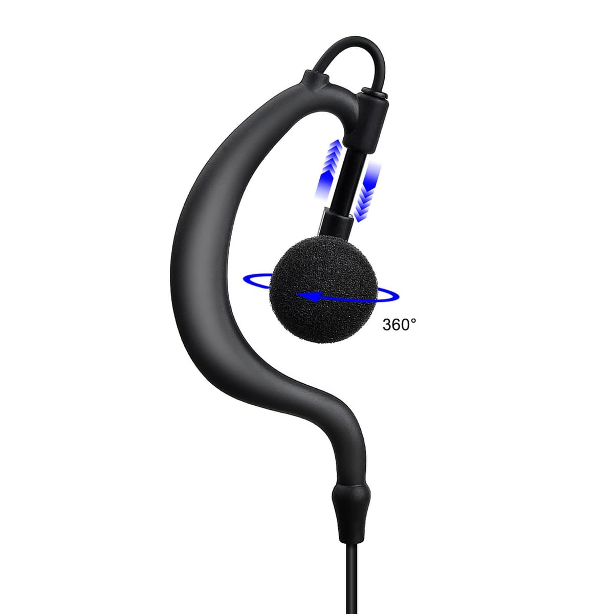 Micrófono Auricular Forma en G Compatible con Midland G7 Pro G8 G9 Pro M24 M24 Plus M48 M99 G6 XT G7 XTR | Supervisión de Seguridad Softair (5, Forma de G) — view 3