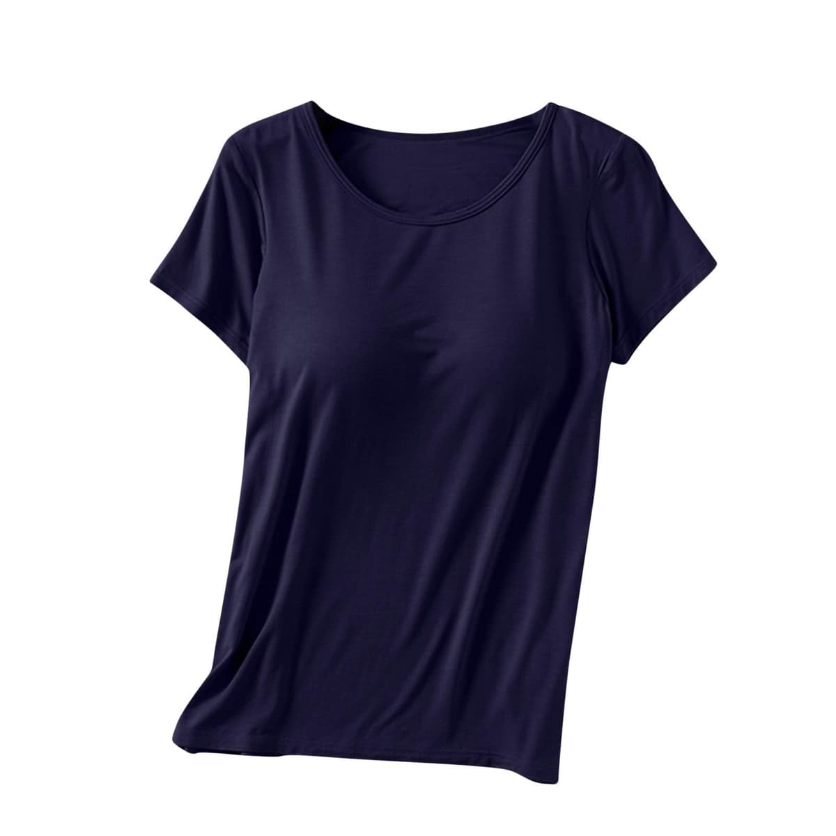 Womens Shirts with Built in Bra Short Sleeve Shirts Summer Casual Athletic Workout Yoga Shelf Bra Padded T Shirts Tops — view 23