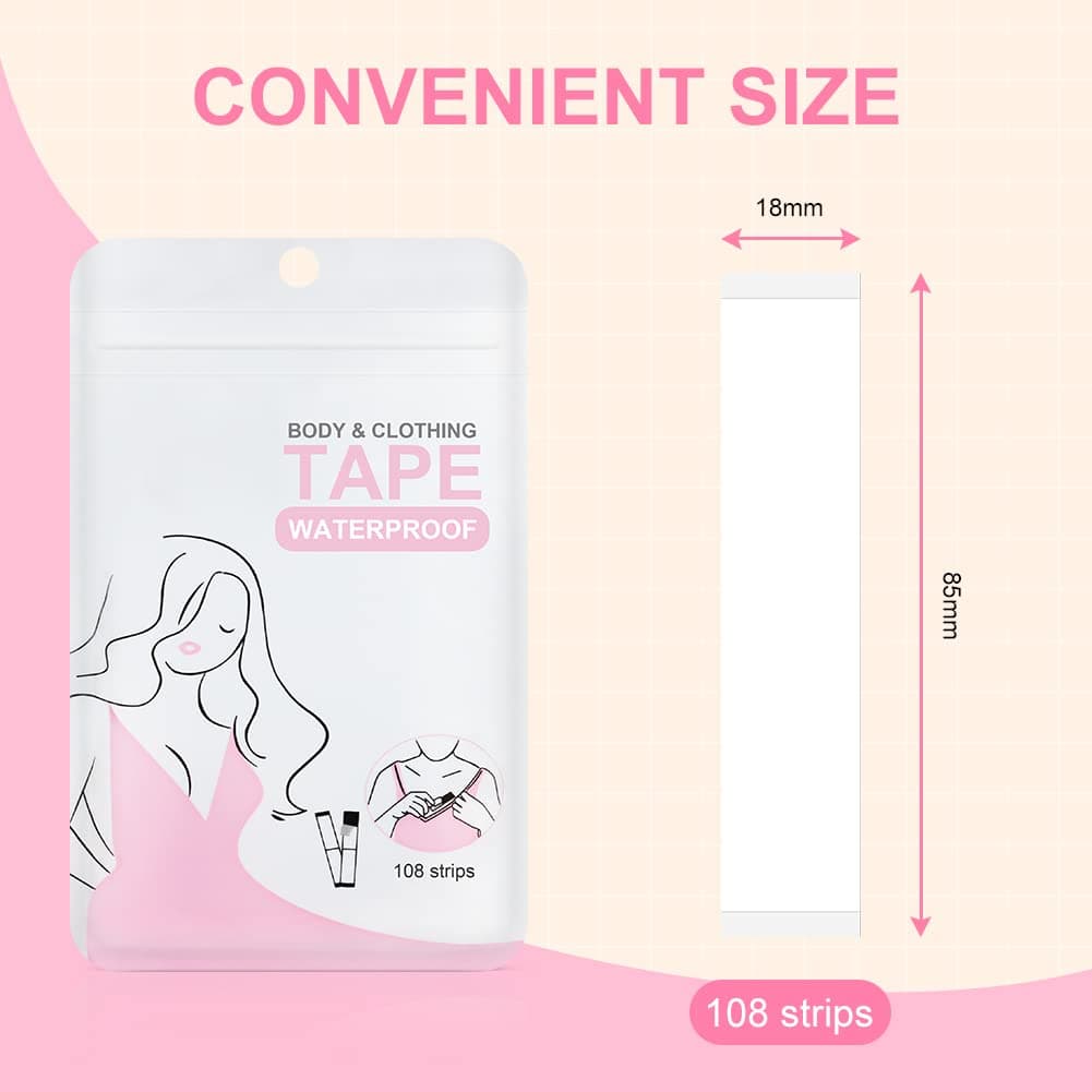 flintronic Body Tape, Double Sided Body Tape and Clothing Tapes, Strength Adhesive on Skin and Fabrics, Suitable for All Skin Tones, All Fabric Types and Sensitive Skins — view 2