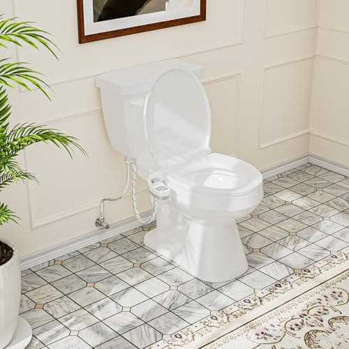 PIKETS Bidet Attachment Bidet Insert for Toilet Toilet Seat Bidet Attachment Water Pressure Control Double Nozzle and Self-Cleaning Function Classic Bidet Full Set — view 5