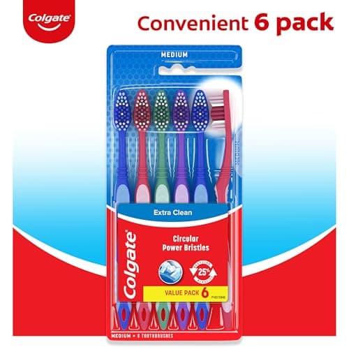 Colgate Extra Clean Toothbrush, Medium Toothbrush for Adults, 6 Pack — view 2