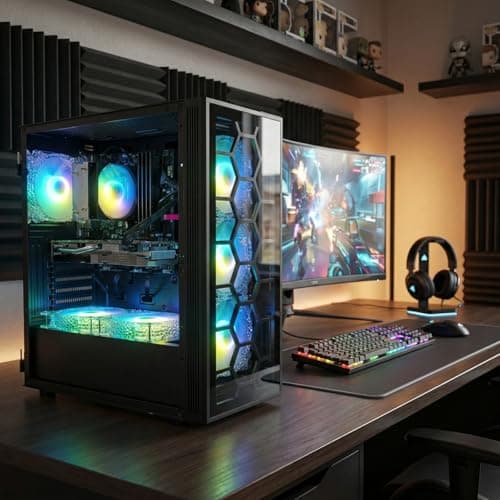 STGAubron Gaming PC Desktop Computer, Intel Core i7 up to 3.9 GHz, GeForce RTX 3050 6G, 16GB RAM, 512G SSD, WiFi 6, BT 5.0, RGB Fan x 6, Windows 11 Home — view 4