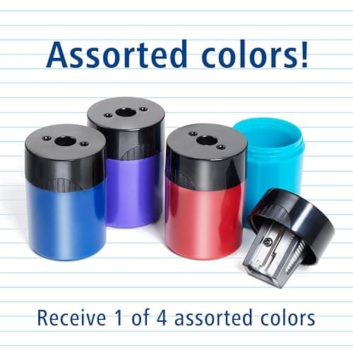 STAEDTLER pencil sharpener, premium quality sharpener with screw-on lid, prevents accidental openings, compact size for pencil case and work-station, 511 63BK (Pack of 1) , Assorted colors. — view 3