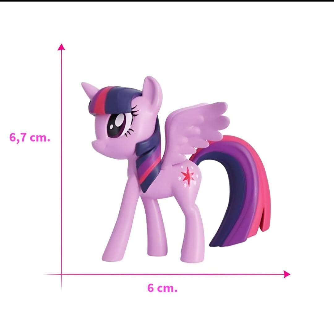Figuras Little Pony Set 4 Ponis Pinkie Pie Twilight Sparkle Rainbow Dash Fluttershy 6-7 cm Figuras Pony Juguetes Niñas Regalo Coleccionables — view 3