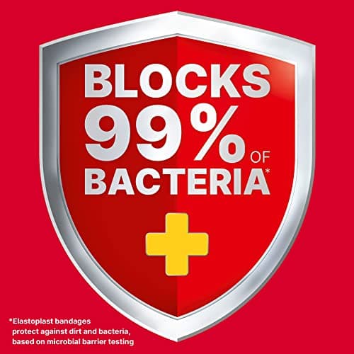 Elastoplast Flexible Fabric Bandages, Value Pack | 80 Strips, beige | Extra Flexible | Adapts to all your movements | Strong Adhesion | Breathable Material | Water-repellent | Bacteria Shield — view 5
