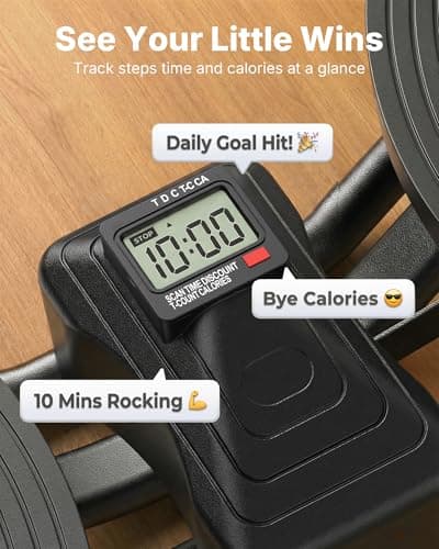 Merach Rocking Steppers for Exercise at Home, 3D Motion Stair Stepper with Resistance Bands for Full Body Workout & Low-Impact Balance Board, 330 LBS Loading Capacity Exercise Equipment（Black） — view 5