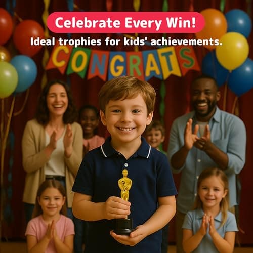 Prextex Gold 6'' Award Trophies (12 Pack) for Ceremonies or Parties
