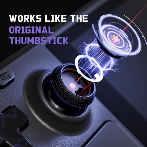 eXtremeRate Replacement Thumbsticks for Steam Deck LCD, Custom Analog Stick Joysticks Repair Kit for Steam Deck OLED Handheld Console with Original Touch Sensing, Anti-Slip Texture Grip - Black — view 2