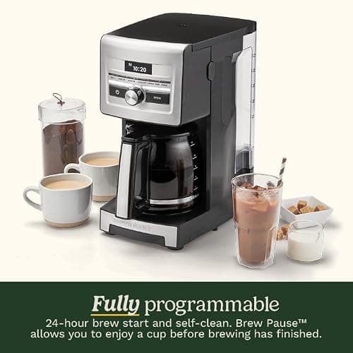 Cuisinart Personal Brew™ 12-Cup Coffee Maker, Automatic Coffee Machine, Programmable Coffee Maker for Home Brewing Convenience with Adjustable Brew Strength, Stainless Steel/Black, DCC-12 — view 3
