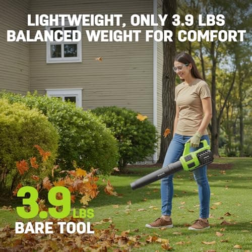 STEELITE 21V Cordless Leaf Blower – Turbo Mode 480CFM 120MPH, 2×4.0Ah Batteries & Fast Charger, Lightweight Electric Blower for Leaves, Dust & Patio Cleaning — view 2