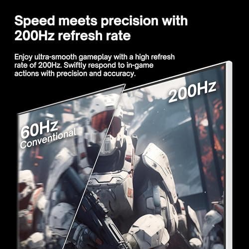Pixio PX248 Wave White 24 inch 200Hz Refresh Rate FHD 1080p Resolution Fast IPS Panel 1ms GTG Response Time Built-in Speakers Gaming Monitor with Adaptive Sync — view 2