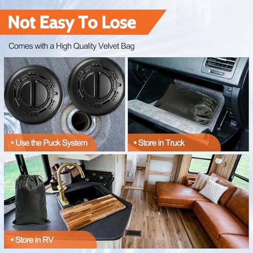 TOVIIEA 5th Wheel Bed Plug Cover Kit with Storage Bag for 2014-2025 Dodge Ram 2500 3500,Puck System Gooseneck Tow Mount Covers,68225506AA — view 2