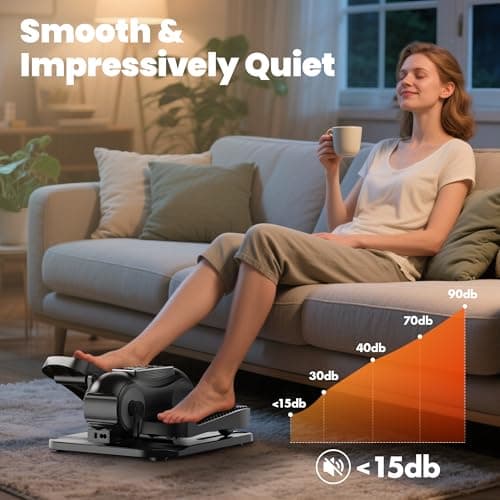 Yagud Under Desk Elliptical Machine, Elliptical Leg Exerciser as Seen on TV for Senior with Remote Control, Portable Quiet Electric Seated Pedal and 12 Adjustable Speed, Black — view 3