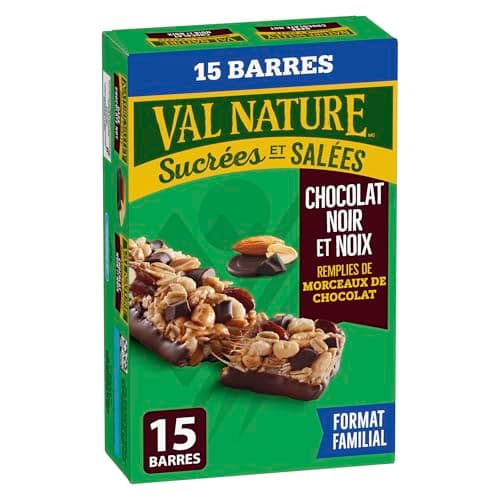 NATURE VALLEY - FAMILY PACK SIZE - Dark Chocolate Nut Granola Bars, Loaded with Chocolate Chunks, Pack of 15 Granola Bars, Made with Whole Grain Oats, No Artificial Colours, No Artificial Flavours — view 3