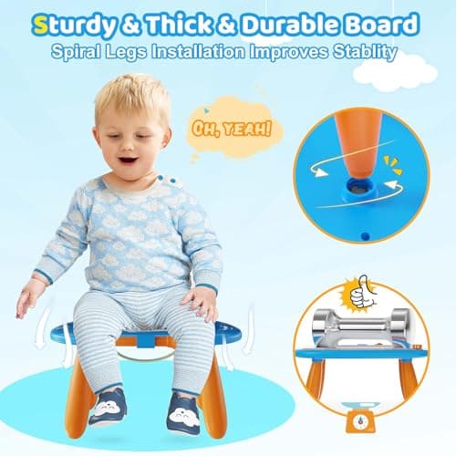 Kikidex Magnetic Drawing Board, Toddler Girl Toys for 1-3 Year Old, Doodle Board Pad Learning and Educational Toys for 1 2 3 Year Old Baby Kids Birthday Gift (Light Blue) — view 5