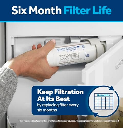 GE XWFE Refrigerator Water Filter, Genuine Replacement Filter, Certified to Reduce Lead, Sulfur, and 50+ Other Impurities, Replace Every 6 Months for Best Results, Pack of 1 — view 6