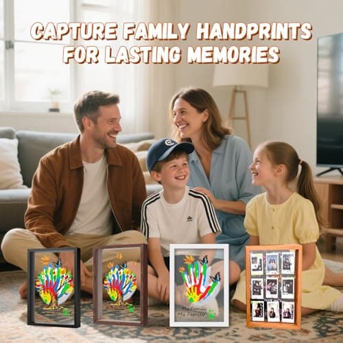 Family Handprint & Hand Casting Kit – DIY Craft Keepsake with Wooden Frame, Non-Toxic Paints, Baby Footprin Kit – Perfect Gifts for Grandparents, New Parents & Families — view 2