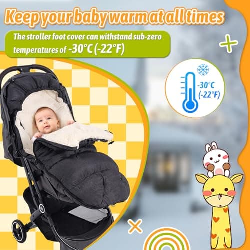 AUVSTAR Baby Stroller Footmuff - Waterproof Winter Fleece Bunting Bag — view 2