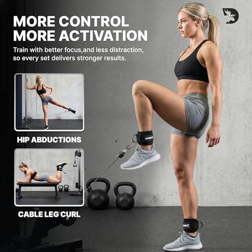 DMoose Ankle Straps for Cable Machines for Kickbacks, Glute Workouts, Leg Extensions, Curls, and Hip Abductors for Men and Women, Adjustable Ankle Strap with Double D-Rings and Neoprene Support — view 5
