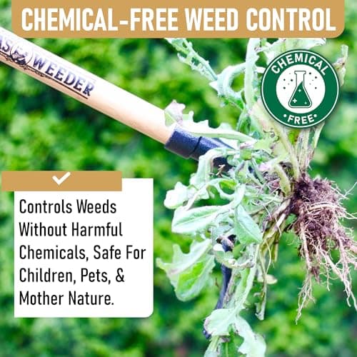 Grampa's Weeder - The Original Stand Up Weed Puller Tool with Long Handle - Made with Real Bamboo & 4-Claw Steel Head Design - Easily Remove Weeds Without Bending, Pulling, or Kneeling. — view 3
