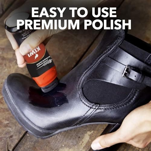 KIWI Instant Black Shoe Polish and Shine, Use on Shoes, Boots, and Furniture, Black, 75mL — view 4