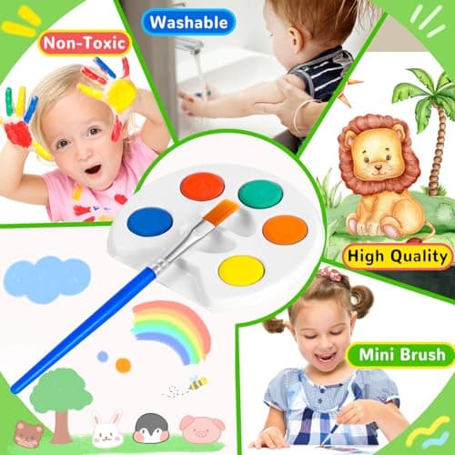 Mini Water Color Paint Set for Kids.18 Pack Non-Toxic Watercolor Paint Bulk — view 3