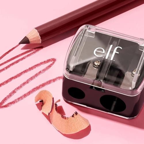 e.l.f. Dual-Pencil Sharpener, 2 Hole Sizes for Eyeliner & Lip Liner, Essential Makeup Tool