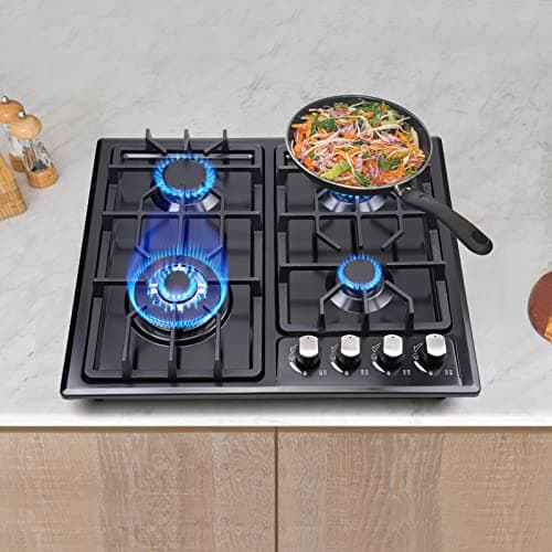 FORIMO Gas Cooktop 22Inch，Built in Gas Cooktop 4 Burners Stainless Steel Stove with NG/LPG Conversion Kit Thermocouple Protection and Easy to Clean — view 6