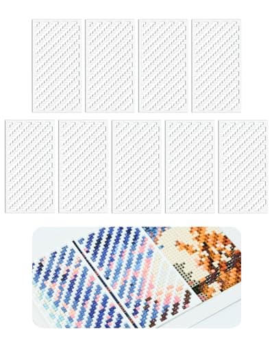 Foreveryoung Diamond Painting Zigzag Rulers – 9 PCS Diamond Art Tools and Accessories for Beginners, Fits Square Kits for Adults, Keeps Drills Aligned