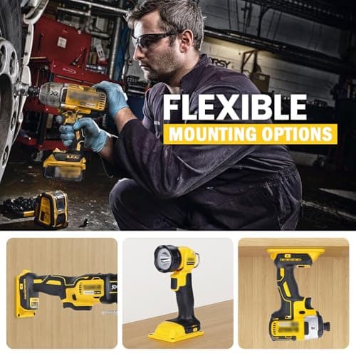 ANIRUDH 30 Pack Power Tool & Battery Holder for Dewalt | Heavy Duty Mounts, Compact Storage Solution for Garage, Workshop & Utility Rooms (15 Tool + 15 Battery Docks) (30, Yellow) — view 2