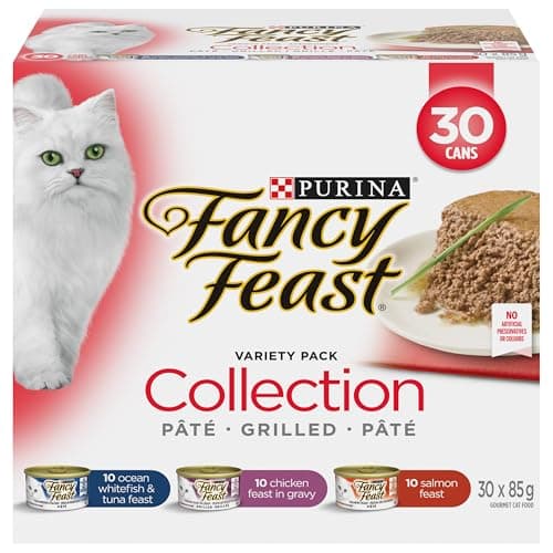 Fancy Feast Wet Cat Food, Collection Variety Pack 3 Flavours - 85 g Can (30 Pack)